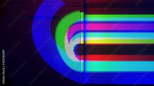 Happy new year text on glitch old screen display animation. Colorful glitch interference countdown numbers from 10 to 1. Retro video footage, 4K