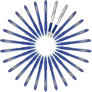 Zebra Pen Z-Grip Retractable Ballpoint Pen, Medium Point, 1.0mm, Plus 2 Z-Grip Flight Pens, Bold Point, 1.2mm, Blue Ink, 26-Pack (12331)