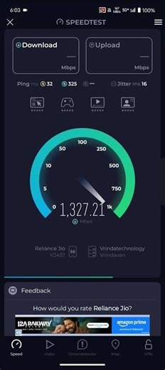JIO 5G Net Speed Test crazy results #remix #shorts #jio #crazy #respect #result #networking