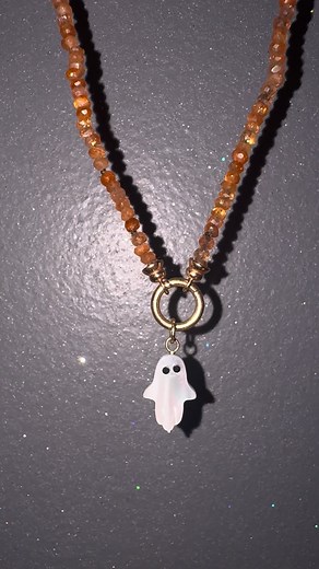 Happy Halloween! 👻 Get your little ghostie! they’re made out of carved mother of pearl with black diamonds eyes, hanging on 14k gold! Will be yellow gold unless you request rose 🌹 Limited edition: only a few available, they will ship out in a few days ✨ | Magick Alchemy