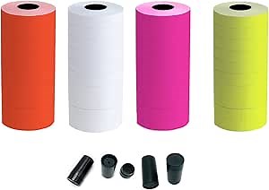 Amazon.com : NaviLintek 2-Line Price Tag Gun Labels,20000 Red/Orange/Yellow/White Labeler Stickers w/ 4 Ink Rolls for Date Code Pricing Tagging Maker Applicator Machine,Clothes Label for Retail Garage Yard Sale : Office Products