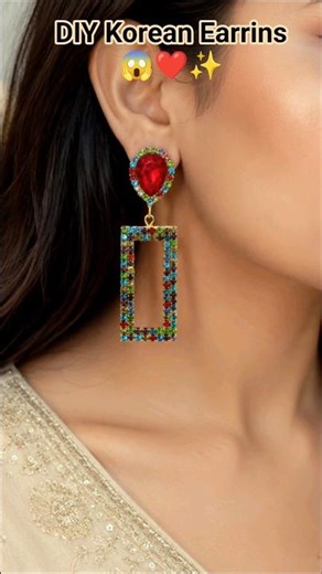 Easy and Beautiful Diy Korean Earrins!😱❤️✨Easy & Stylish Jewelry Making #shorts #diy #crafterharim
