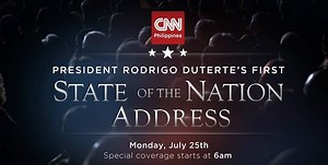 Witness President Rody Duterte's first State of the Nation Address on CNN Philippines. Special coverage starts at 6am on July 25. Live stream: cnnphilippines.com. | NewsWatch Plus Philippines