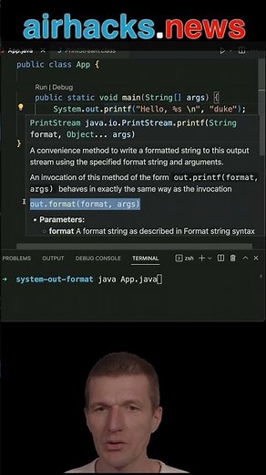 System.out.format vs. System.out.println #java #shorts
