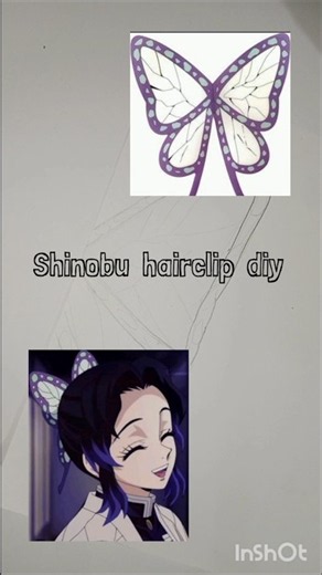 shinobu butterfly hairclip 👾💟 #cute #craft #butterfly #diy #hairclip #kny