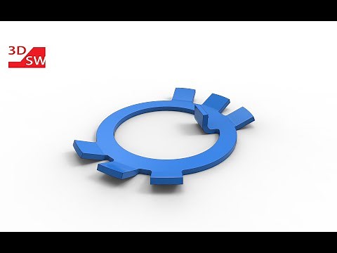 How to make a locking tab washer in SolidWorks