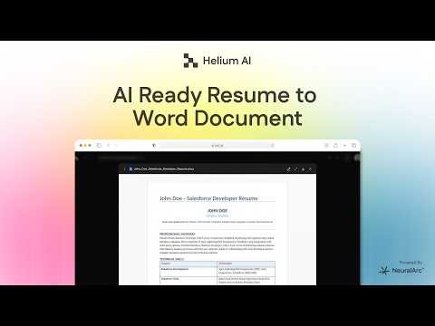 AI Resume to Word Document (Fully Editable Workflow)