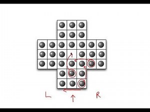 How to solve marble/peg solitaire. The easy to remember way. (9:17)