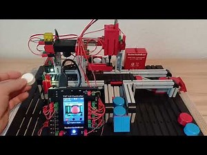 Fischertechnik Förderband mit Werkstück Sortierung nach Farben programmiert mit Robo Pro Coding