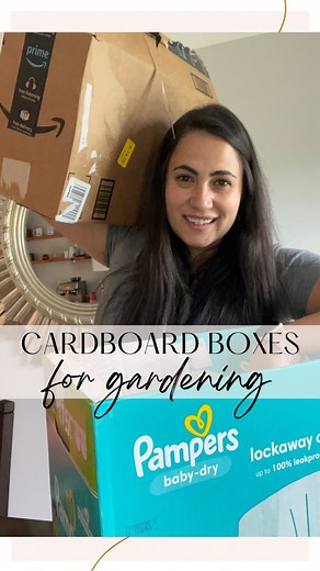 Laying cardboard boxes down is one of the easiest and best ways to start a garden. They suppress weeds and decompose over time, and add carbon matter back into your garden! It’s a win win! You can put them on the bottom of a raised bed garden or over grass like I did to create my earth garden. I like to avoid boxes that have a ton of ink and printed paper on them. #gardeningforbeginners #gardening #garden #growyourownfood #gardeningideas #backyardgardening #backyardgardener #backyardgarden #back