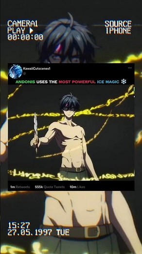 Andonis uses the most powerful ice magic absolute zero#anime#animeedit #shorts