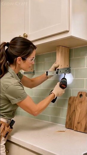Nobody Expected This Hidden Kitchen Shelf! 🤯✨ #shortsfeed #craftyliving #recycledart #diy