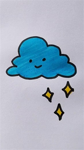 Cloud 🌨️ Easy Drawing For Kids #clouds #kidstvforfun #funny #drawing #coloring #shorts #trending
