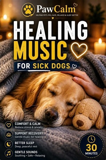 Healing Sleep Music for Sick Dogs Short #pawcalm #dogsleepmusic #dogtherapy