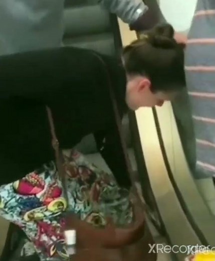 skirt stuck in escalator