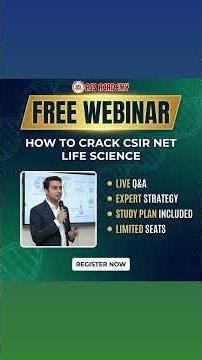 Free Webinar CRACK the CSIR NET Life Science Exam with EXPERT Strategies and Prep!