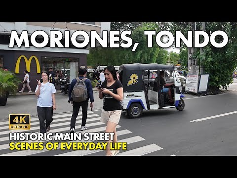 MORIONES TONDO, Manila Philippines | Historic Main Street Walking Tour [4K]