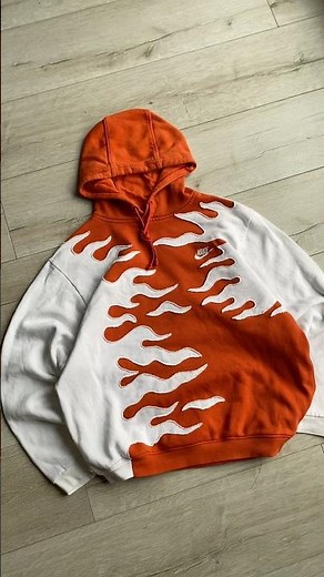 reworked nike flame custom hoodie