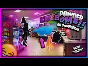 COLOR POWDER BOMB PRANK ON STRANGERS!!!