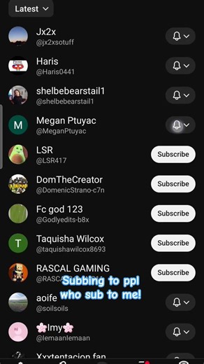 Subbing to ppl who sub to me!