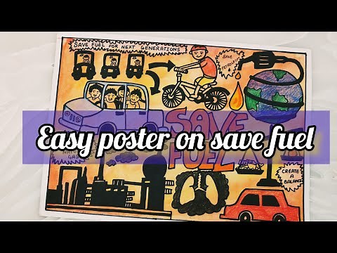 Easy Poster on Save Fuel / Save petroleum poster/ poster on international energy conservation day