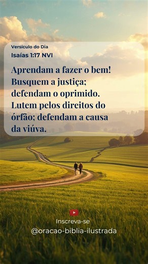 Versículo do Dia | Isaías 1:17 (NVI) | Aprendam a Fazer o Bem