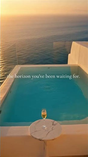 POV: Santorini Sunset 4K 🇬🇷 Luxury Infinity Pool & Aegean Sea Ambience