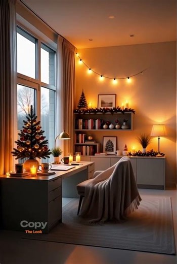 Empty Home Office Transforms into Christmas Workspace 🎄✨ #homedecor #bathroomdesign #interiordesign