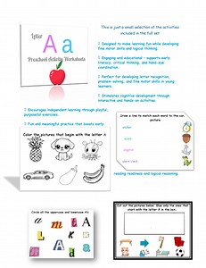 Letter A Worksheet: Alphabet Tracing, Coloring, Cutting (PDF Download) - Etsy UK