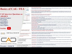 CAE Interview Questions on ABAQUS | Basics of CAE/FEA | CAE Interview Preparation | FEA Analyst