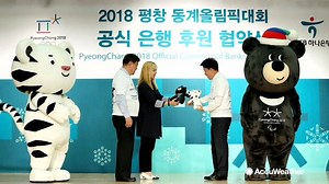 Meet the mascots of the PyeongChang 2018 Olympic and Paralympic Winter Games -- Soohorang, a white tiger, and Bandabi, an Asiatic black bear. | AccuWeather