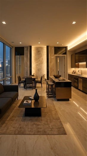 ✨️😍 Luxury Apartment Transformation | Empty High-Rise Unit to Night-Glow Interior