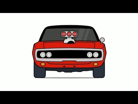 How to draw a DODGE CHARGER fast and furious / drawing dodge step by step