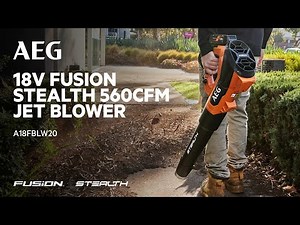 AEG 18V FUSION STEALTH 560CFM Jet Blower (A18FBLW20) in action