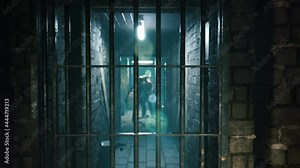 Zombies walk through a dusty abandoned bunker during the apocalypse. The concept of a zombie Apocalypse. Animation for zombie, fantasy, sci-fi and apocalyptic backgrounds.