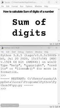 python program || sum of digits || calculate sum of digits🔢. #python #digitsum #digits #print