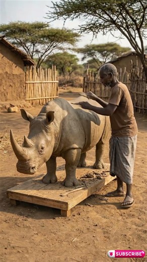 Village Talent Creates Giant Rhino Sculpture from Mud 🌾🦏