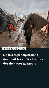 A Gaza, de fortes pluies inondent les camps de déplacés