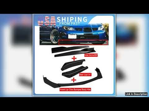 Car Universal Front Bumper Splitter Lip Spoiler Diffuser Body Kit Black Winglets Side Skirt Extensi