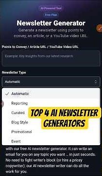 Top 4 AI Newsletter Generators | Free Tools #newsletter #emailmarketing