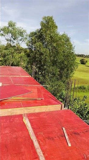 Install formwork for first beam and slab #excavator #column #siteoffice #beam VID 20250814 084349