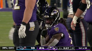 Dalvin Cook's first carry as a Raven is a 21-yard scamper to place Baltimore near red zone