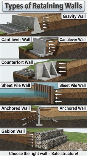 #6 Types of Retaining Walls Explained in 30 Seconds! 🔥