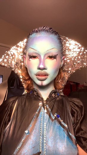 Super villain status 💙😱 #drag #dragqueen #dragartist #dragking #megamind #impression #makeup #dragmakeup