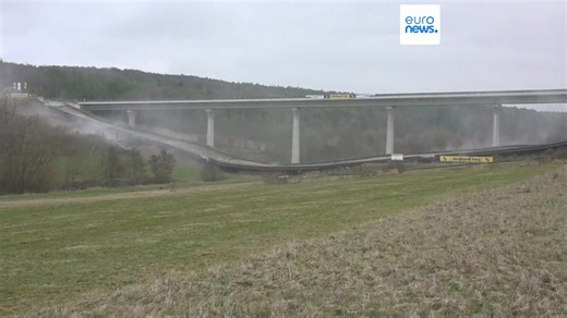Watch: Germany demolishes sections of major highway bridge in controlled blast