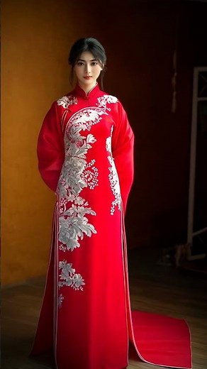 Traditional Elegance: Stunning Red Cheongsam Showcase #fashion #cheongsam #asianstyle