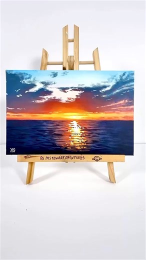 Painting A Realistic Sunset 🌅 in Acrylics 🎨 #art #painting #sunsetpainting #acrylicpainting
