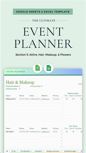 All-In-One Event Planner Template for Weddings, Birthdays, Corporate Events, & Parties
