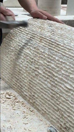 Creating a Travertine Stone Table Base – Handmade Natural Split Finish #StoneCarving #NaturalDesign