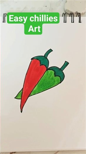 Easy Chillies Drawing for Beginners | Simple Art Tutorial